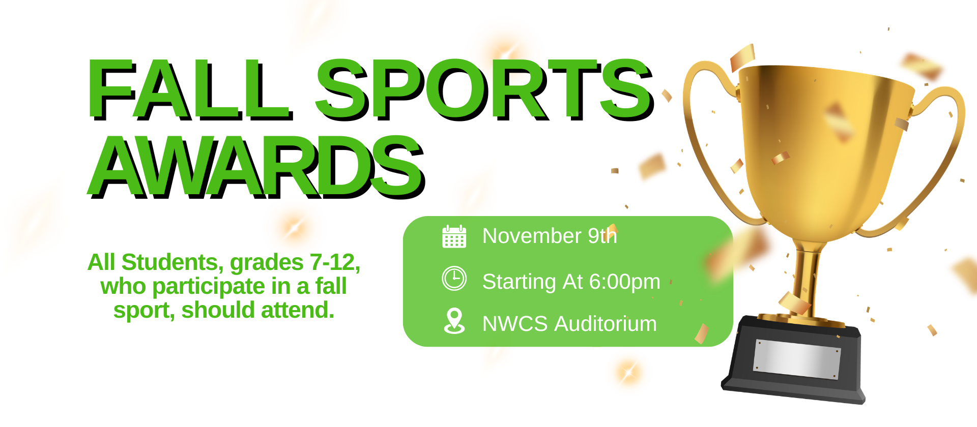 Fall Sports Awards November 9th