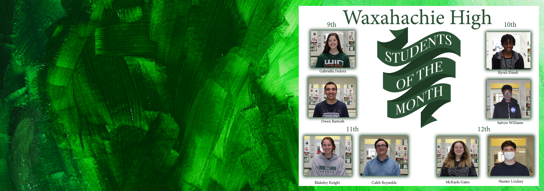 collage of pictures of students of the month