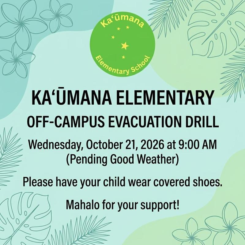 Off-Campus Evacuation Drill Reminder