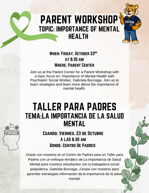Importance of Mental Health / La Importancia De La Salud Mental flyer
