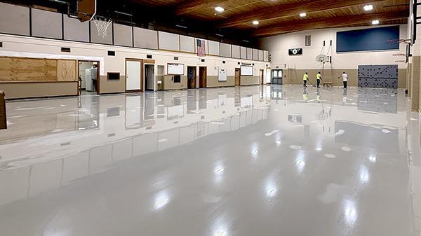 New gym floor at Oak Grove Academy (Gales Creek)
