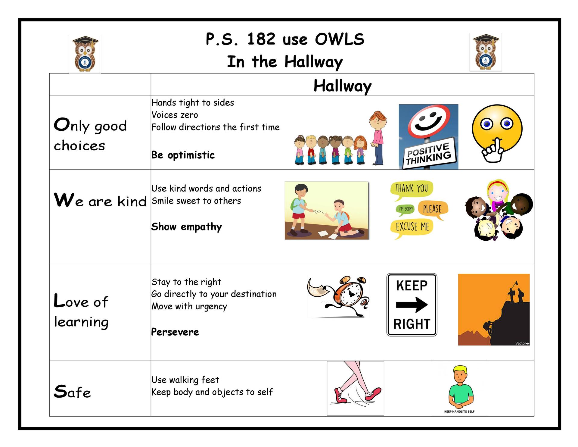 OWL Hallway Matrix (English)