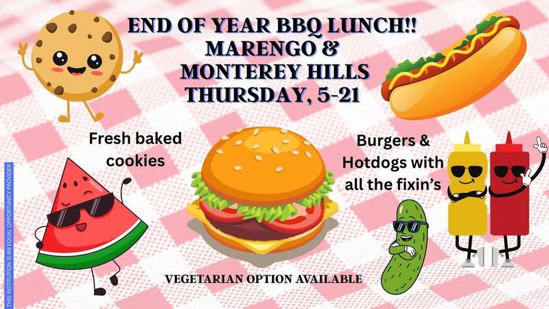 End of the Year BBQ Lunch (Vegetarian Options too) - May 21
