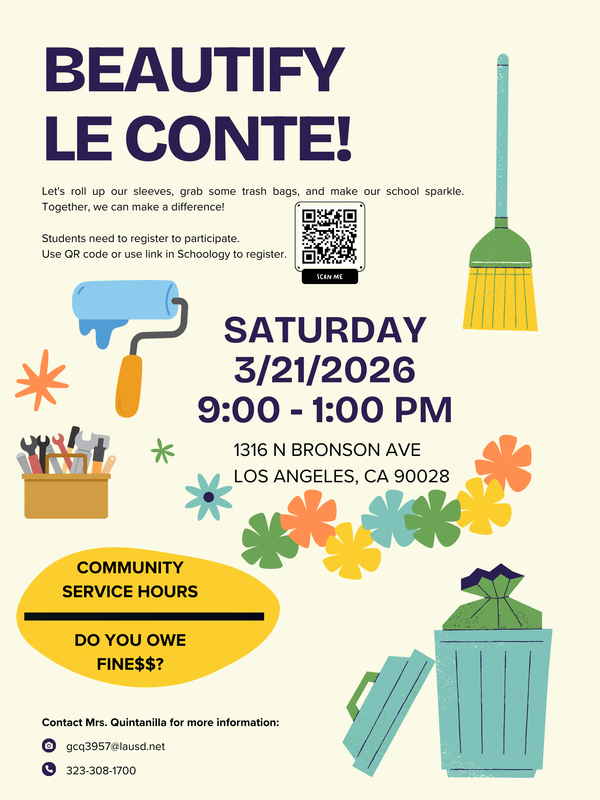 Beautify Le Conte on Saturday, March 21st from 9 - 1 pm Featured Photo
