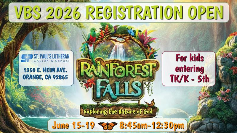 Rainforest Falls Vacation Bible School - Registration Open Featured Photo
