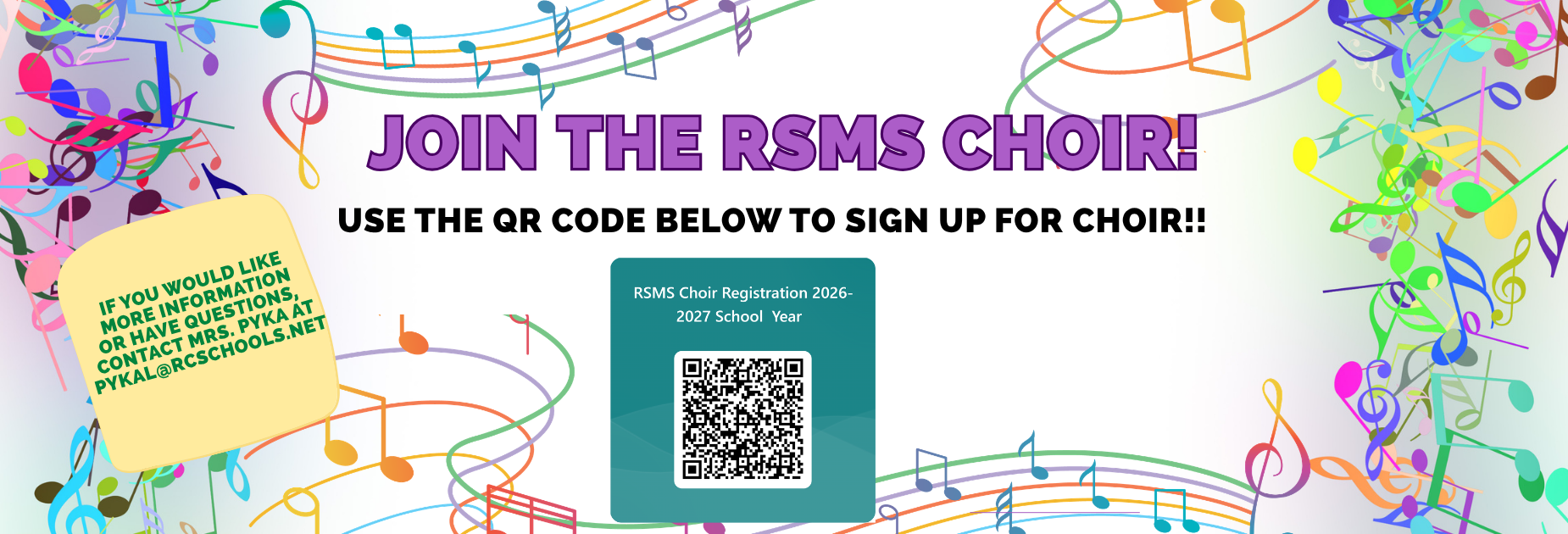 Email pykal@rcschools.net if you are interested in joining choir.