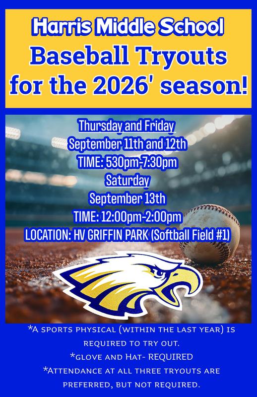 2025-2026 Harris Middle School Baseball Team Tryouts Featured Photo