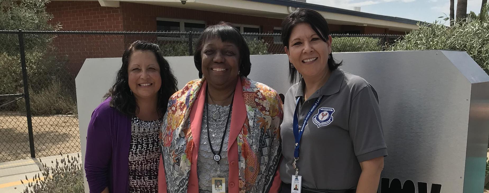 Mrs. Luna and Dr. White posing for inauguration day