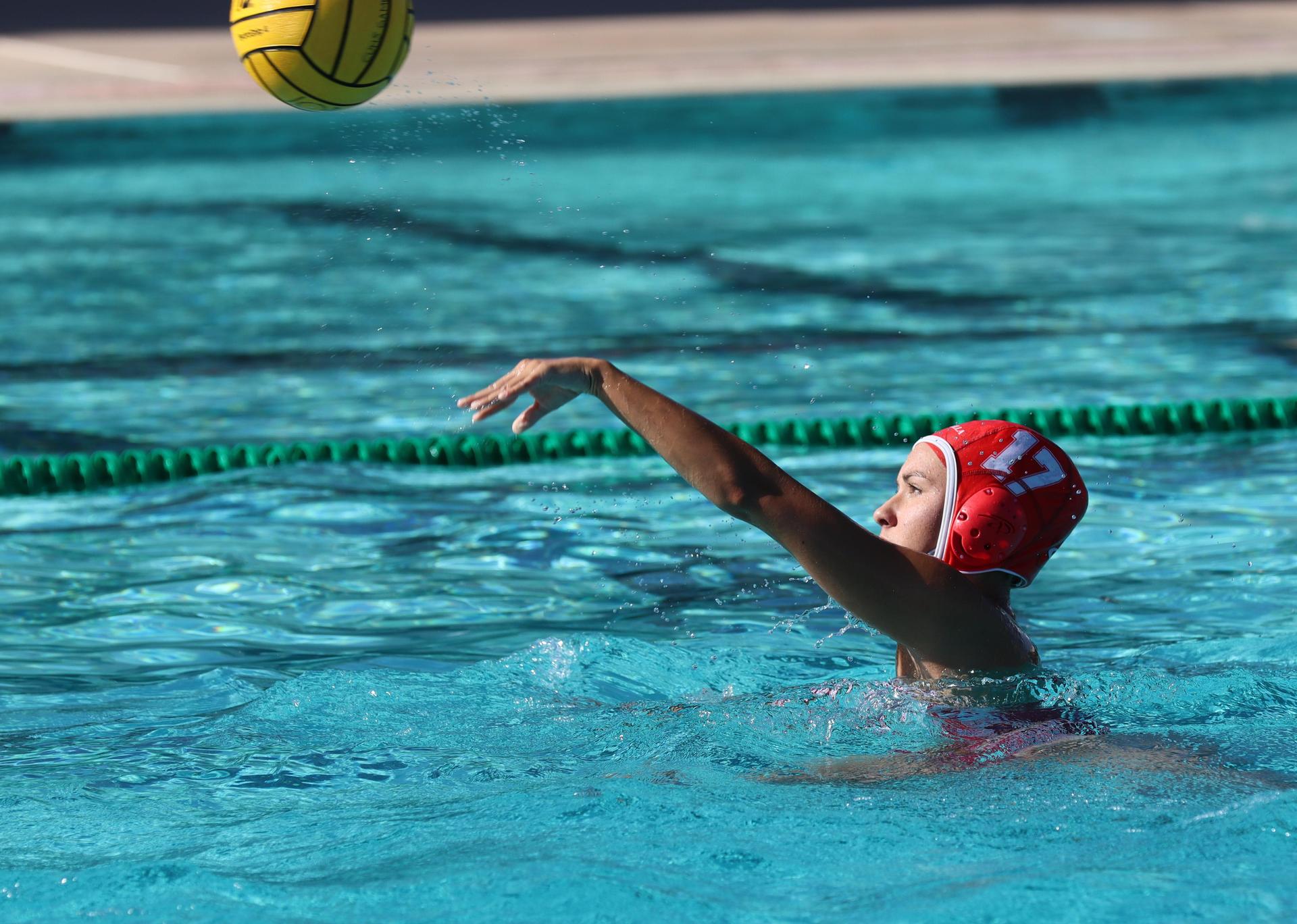 girls playing water polo against Hoover