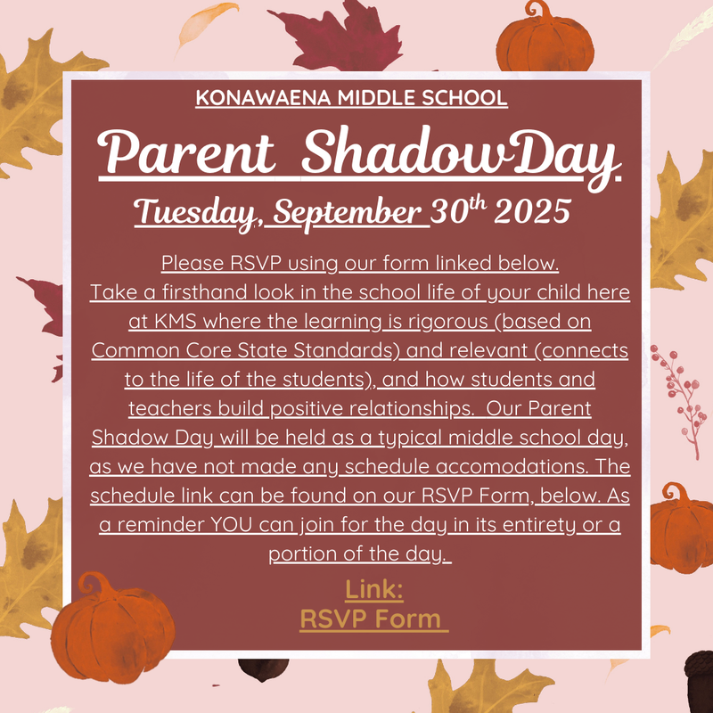 Parent Shadow Day Announcement Flier