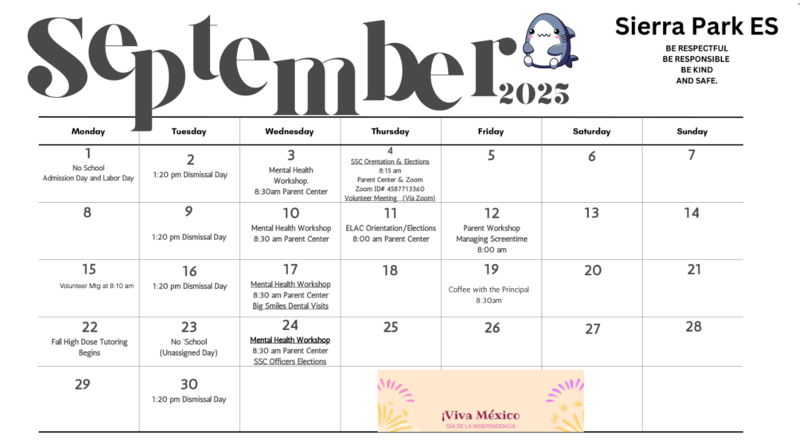 September Calendar