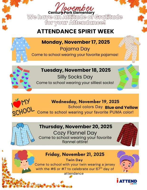 Spirit Week Flyer - English