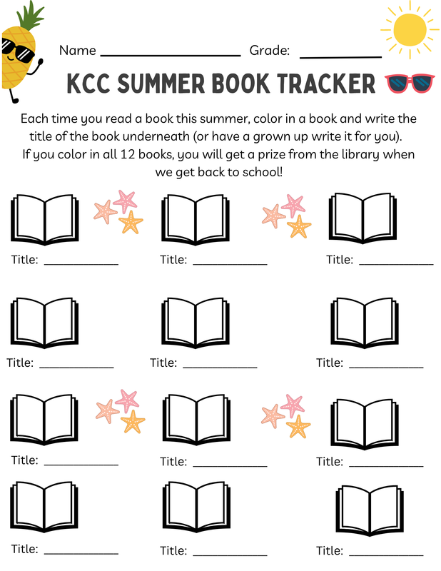 Summer book tracker with twelve books