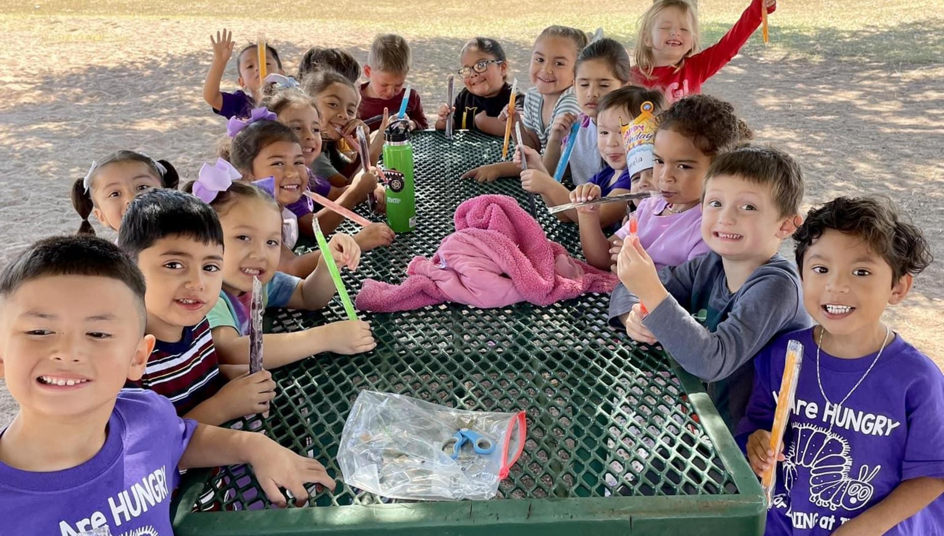 Ms. Miget’s pre-k class is enjoying popsicles and extra recess for earning 3 Golden Ducks at lunch!