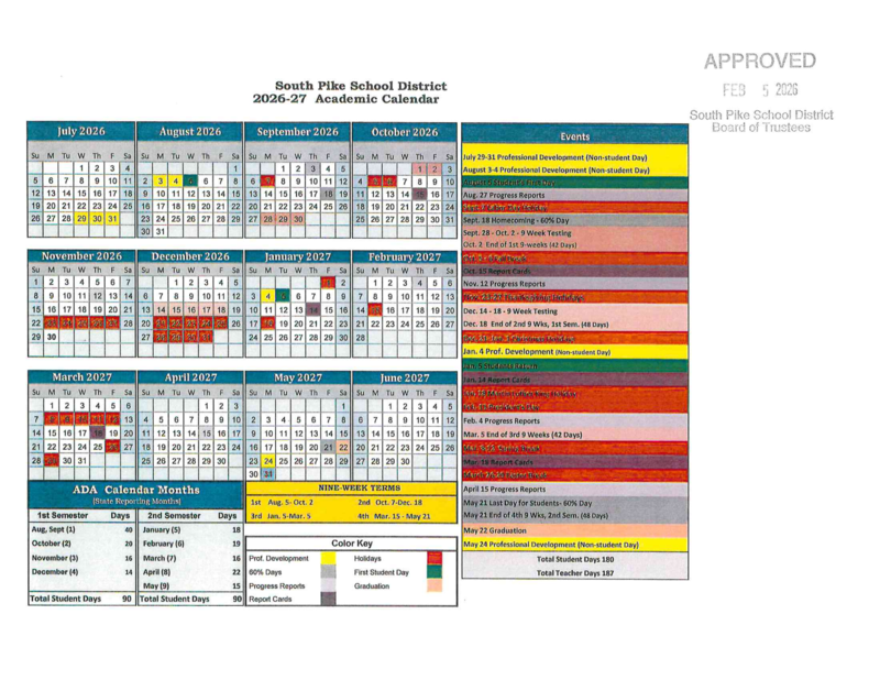 spsd calendar 2026-27