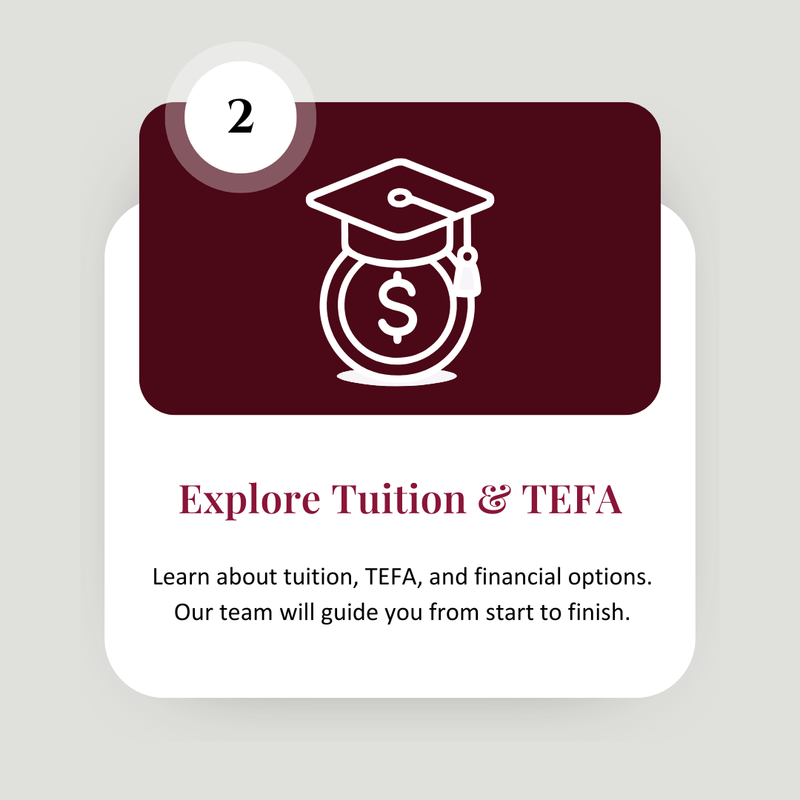 Graduation cap with a dollar sign icon representing tuition and TEFA support.