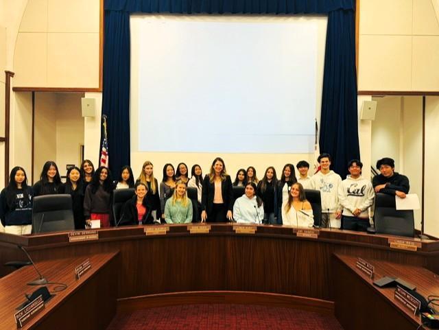 Superintendent Devin Serrano and members of the Student Advisory Council