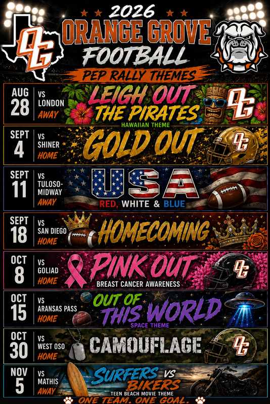 OGHS Pep Rally Schedule