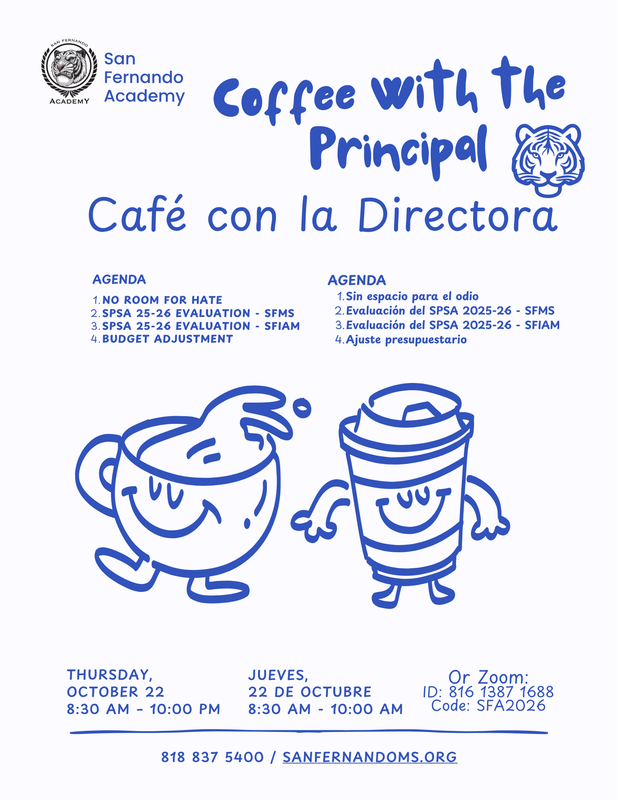 Coffee with the Principal/Café con la Directora Featured Photo