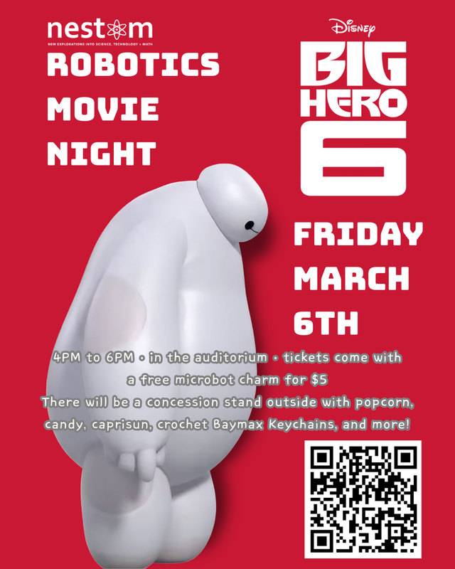 Join Hiro, Baymax, and the rest of the gang for an action-packed adventure right here in the NEST+m auditorium