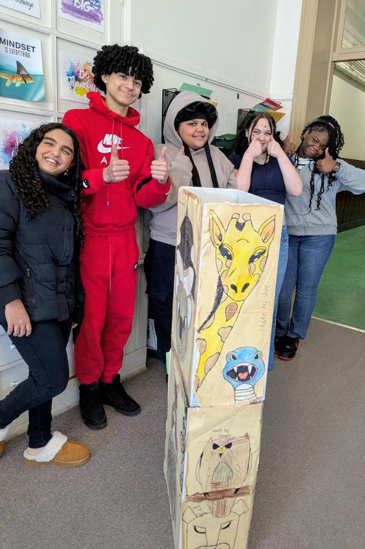Students pose with Spirit Animal Totem