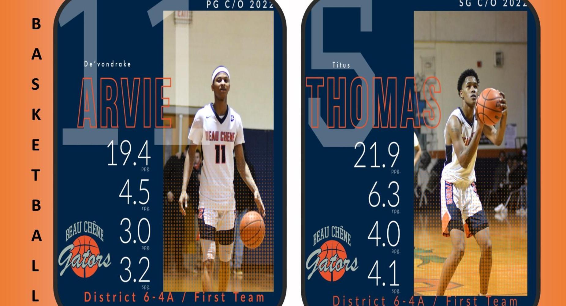 Basketball 2020-2021: All District- De'vondrake Arvie & Titus Thomas