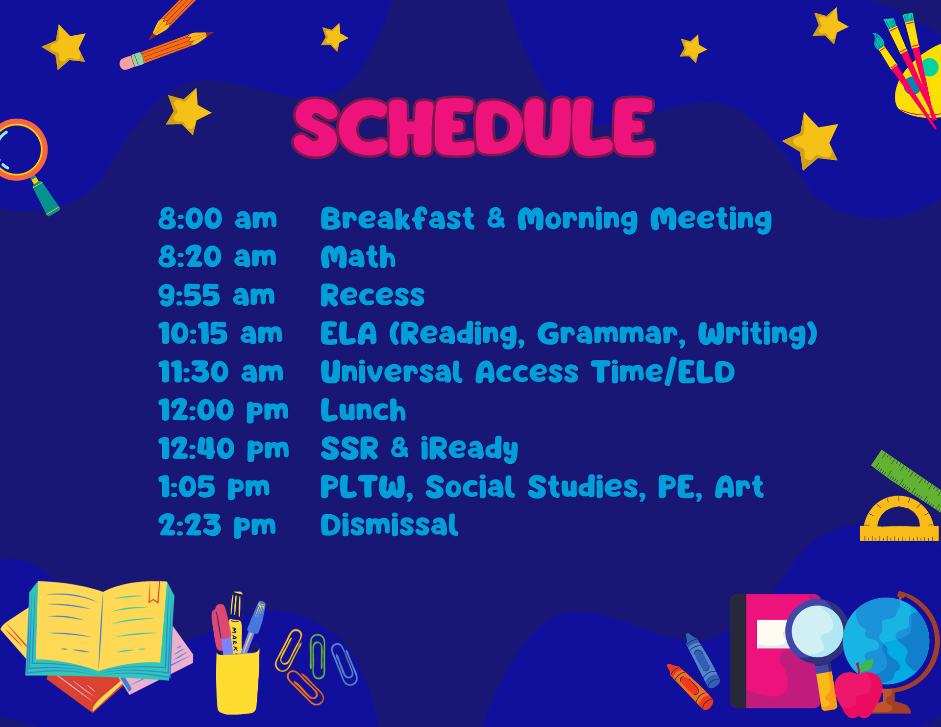 class schedule