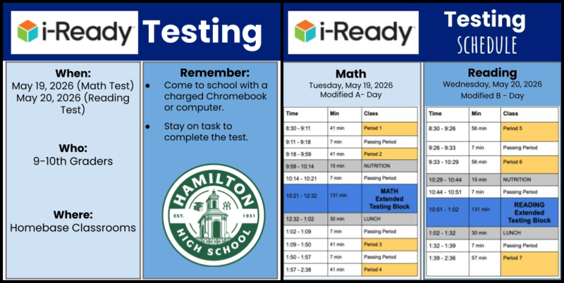 iready schedule