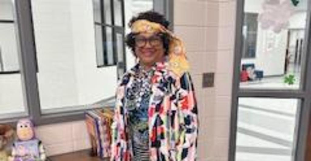Teacher dressed for Wacky day