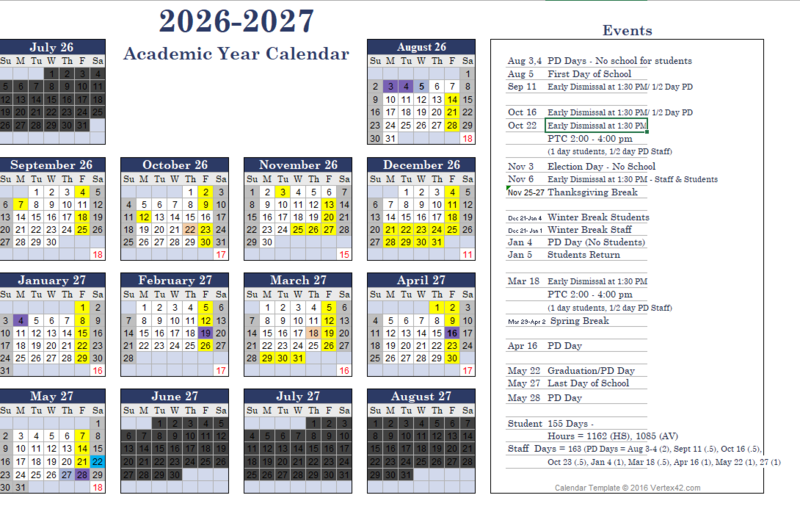 2026-2027 Academic Calendar