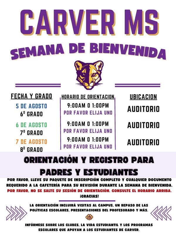 Carver Enrollment Spanish