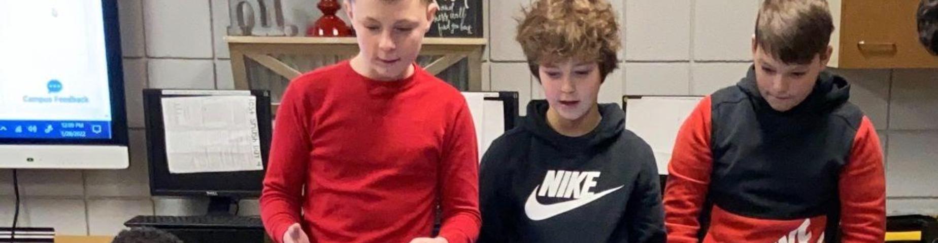 These 7th grade technology students are learning with the sphero robots!