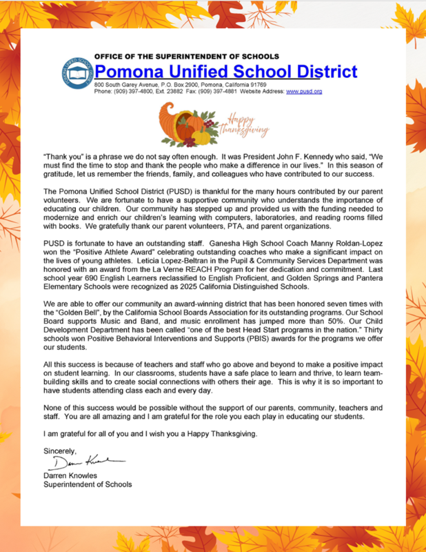 image of message with official letter head.