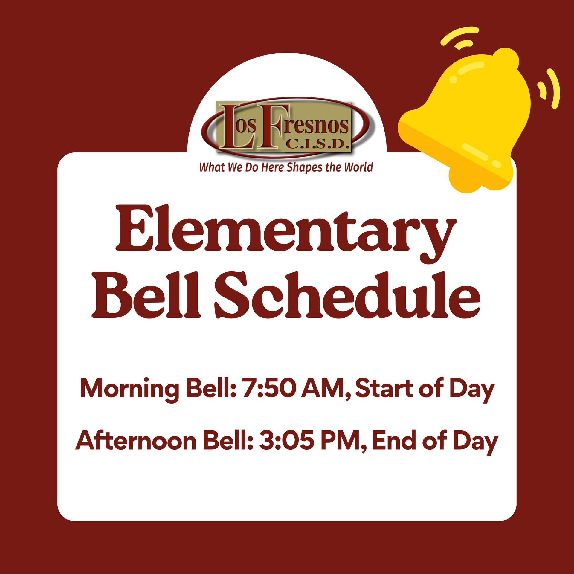 Morning Bell Schedule