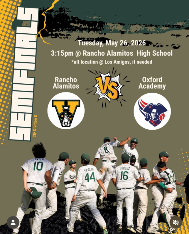 CIF Baseball Semifinals vs. Oxford Academy (location changed back to Rancho)! Featured Photo