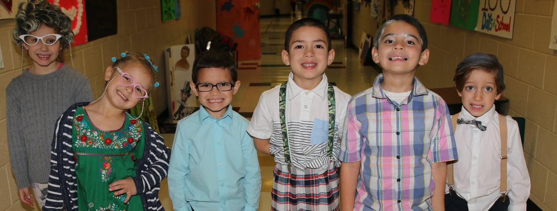 students dressed like they are 100 years old