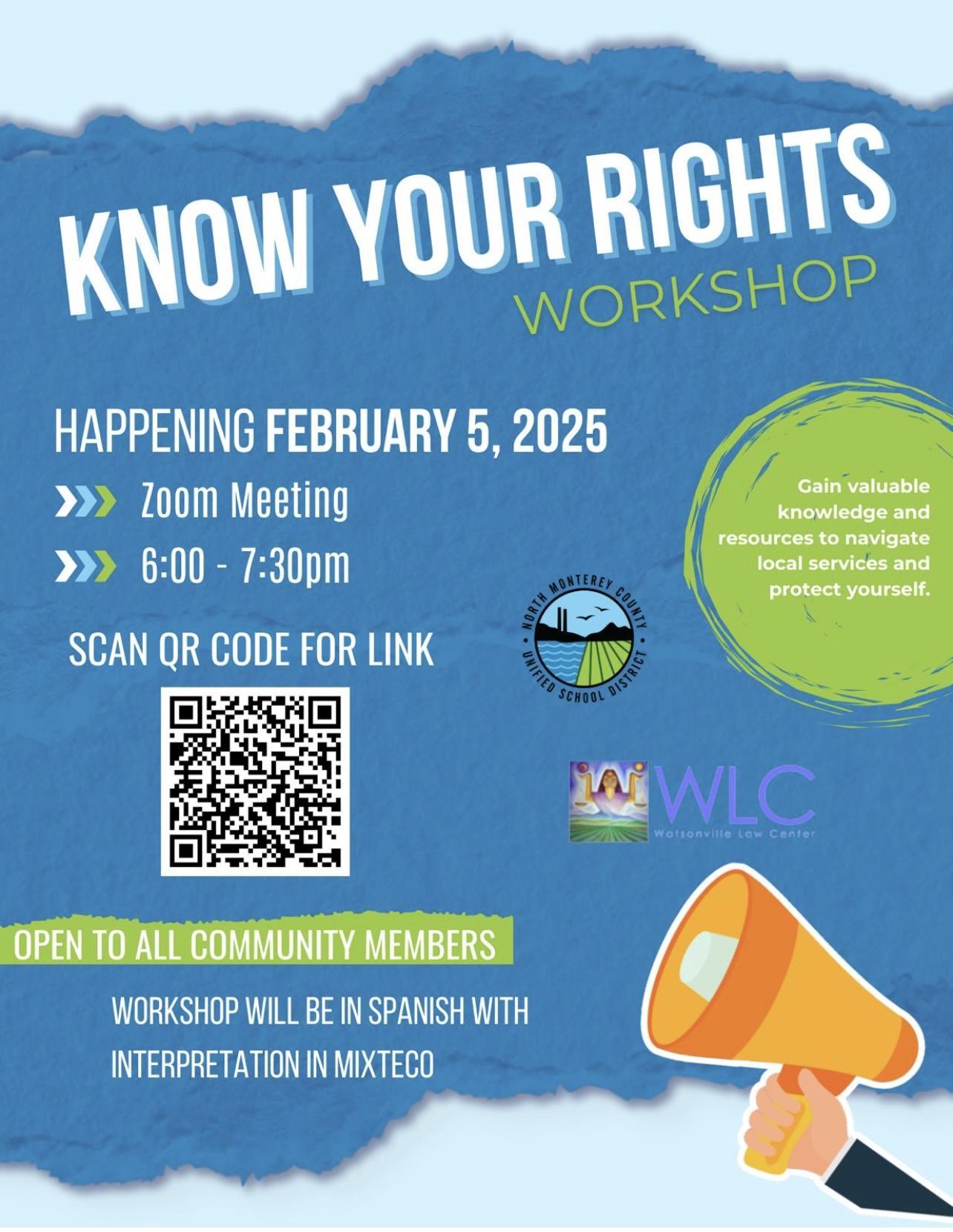 Know Your Rights Workshop | February 5th | La Mesa School