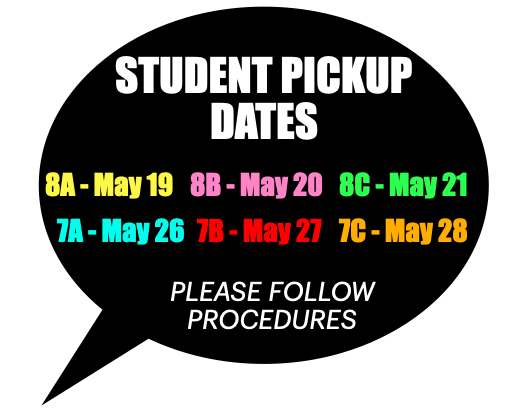***STUDENT PICKUP INFO - PLEASE ARRIVE AT YOUR DESIGNATED DAY AND TIME*** Featured Photo