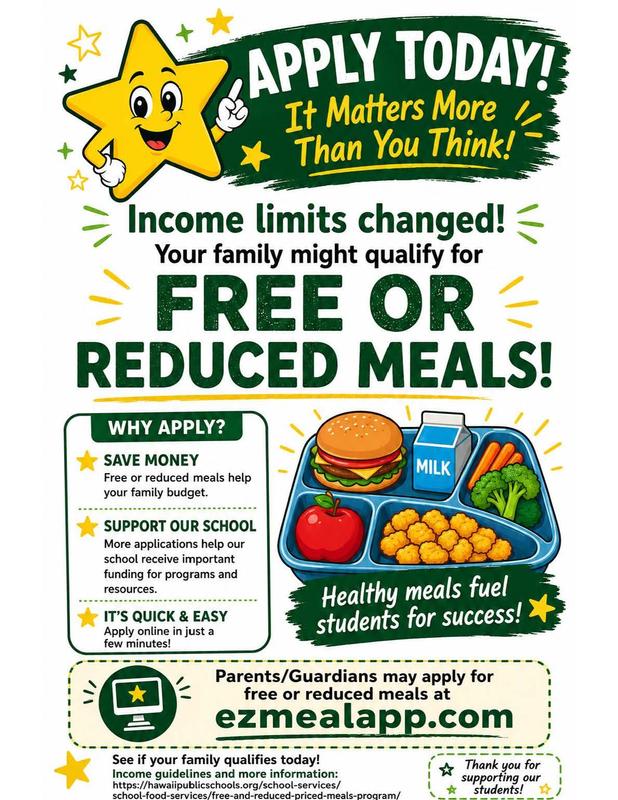 Apply for free or reduced meals flyer