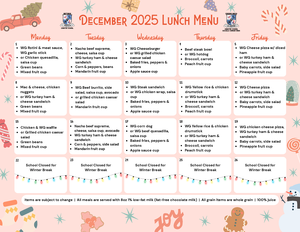 December lunch menu