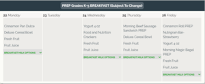 Breakfast for this Week! ¡Desayuno de esta Semana!