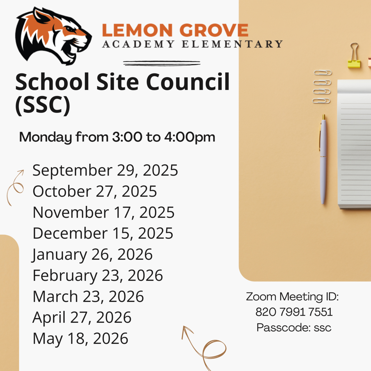 2025-2026 SSC Meeting Dates ENG