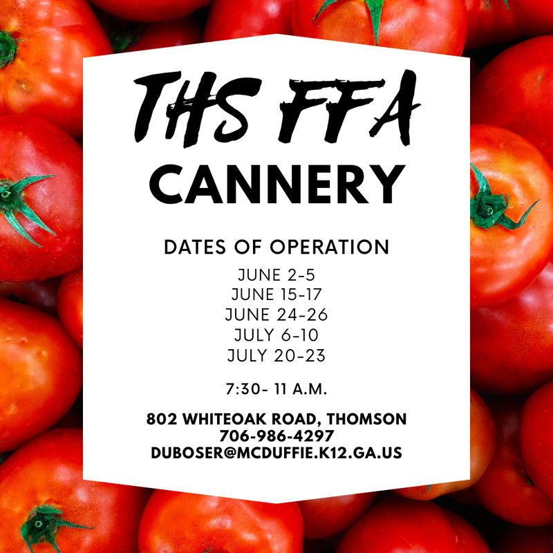 FFA Cannery Dates Open