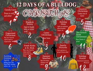 12 Bulldog Days Of Christmas