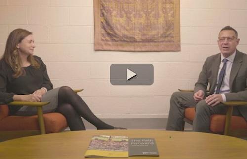 Executive Function expert Sarah Ward speaking with DVFriends Associate Head David Calamaro