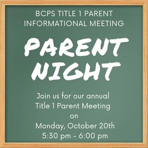 BCPS Title 1 Parent Night