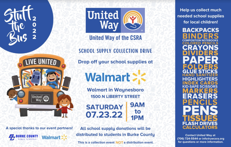 stuff the bus event flyer