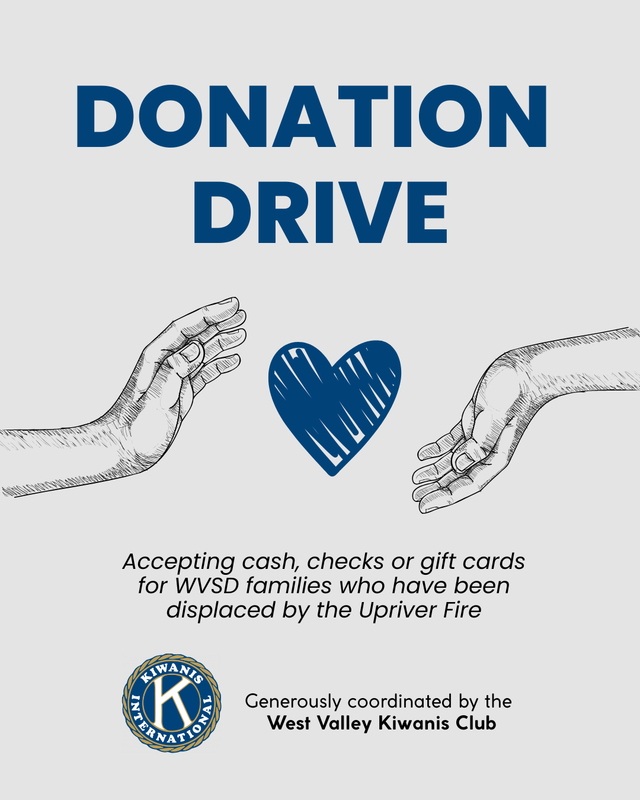 two hands with heard in between with text stating Donation Drive