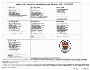 2026-2027 SUPPLY LIST