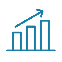 chart with arrow showing growth